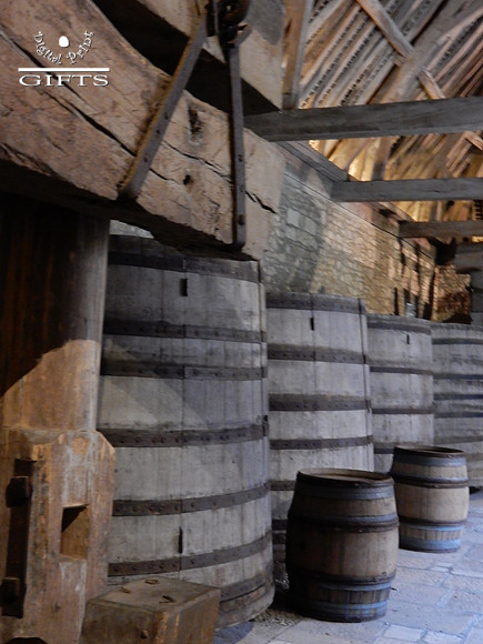VIN05 Clos de Vougeot Wine Press and Barrels